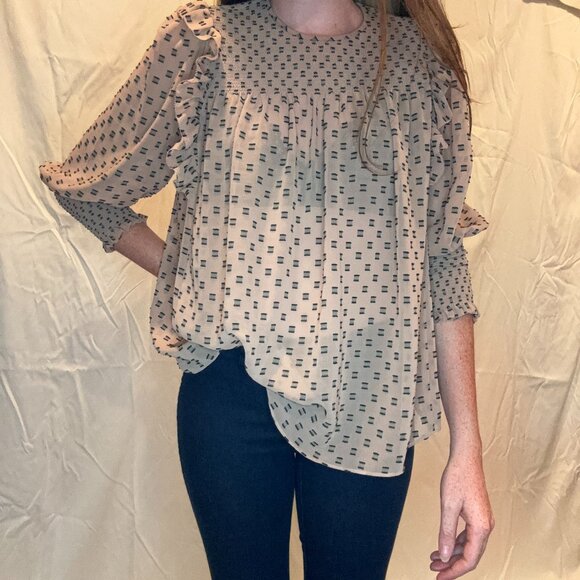 JOIE NWOT XS Jamila Embroidered Top - Picture 2 of 4